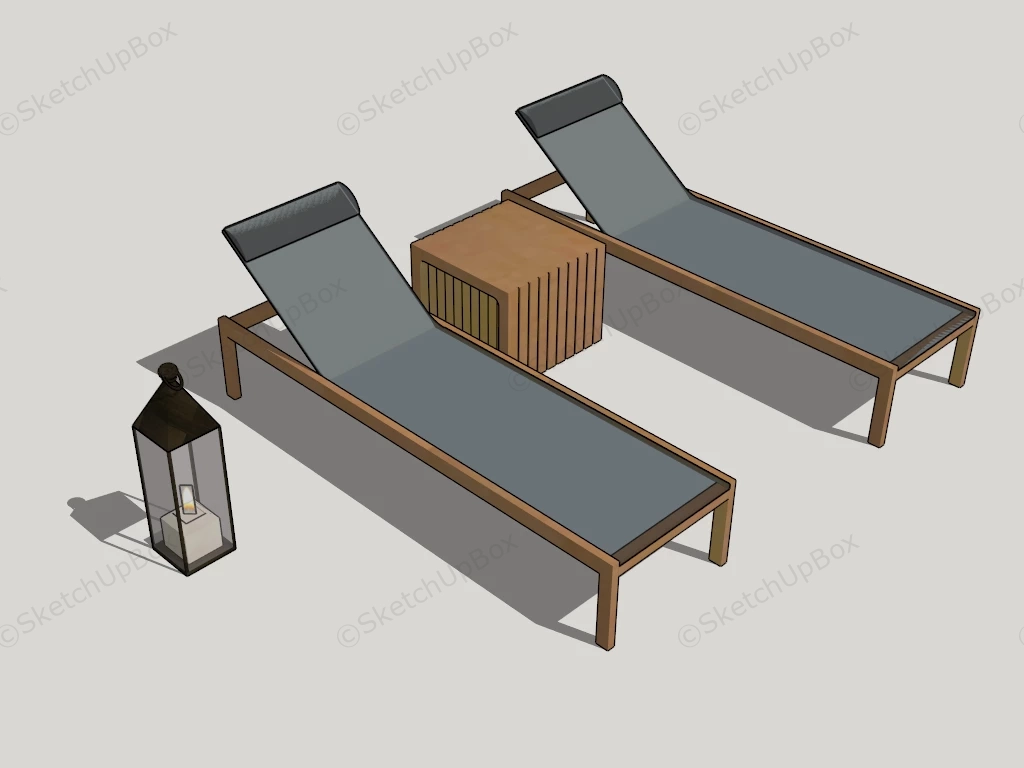 Garden Sun Loungers sketchup model preview - SketchupBox