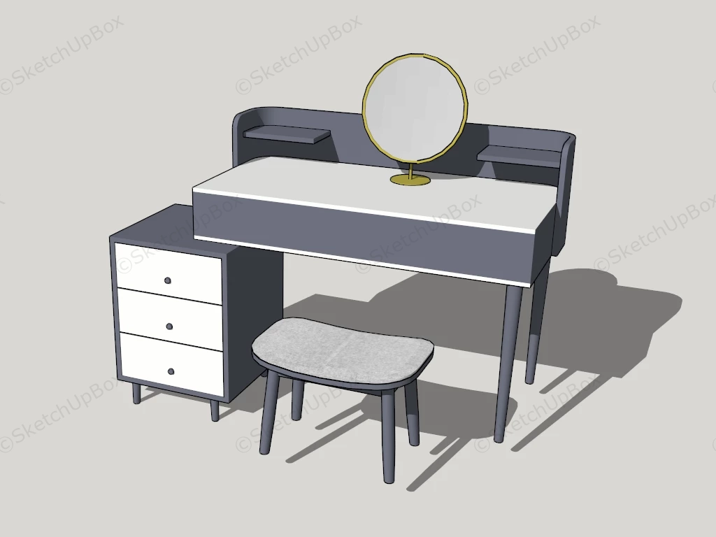 Makeup Vanity With Storage sketchup model preview - SketchupBox