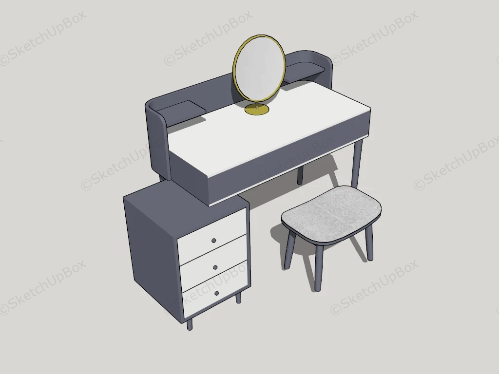 Makeup Vanity With Storage sketchup model preview - SketchupBox