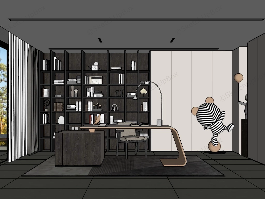 Home Office Decor Idea sketchup model preview - SketchupBox