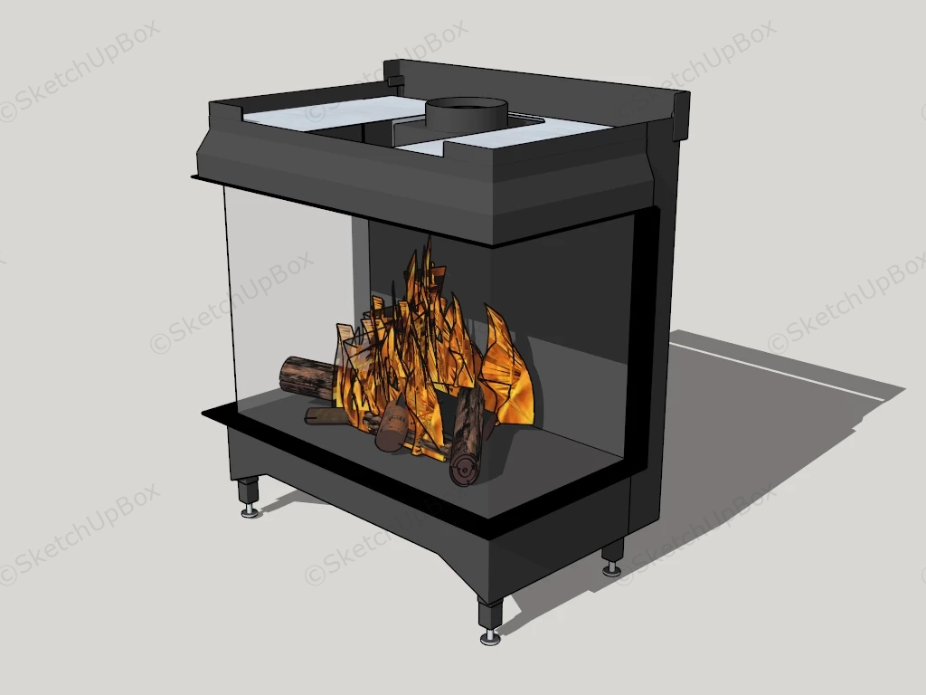 Cast Iron Fireplace Stove sketchup model preview - SketchupBox