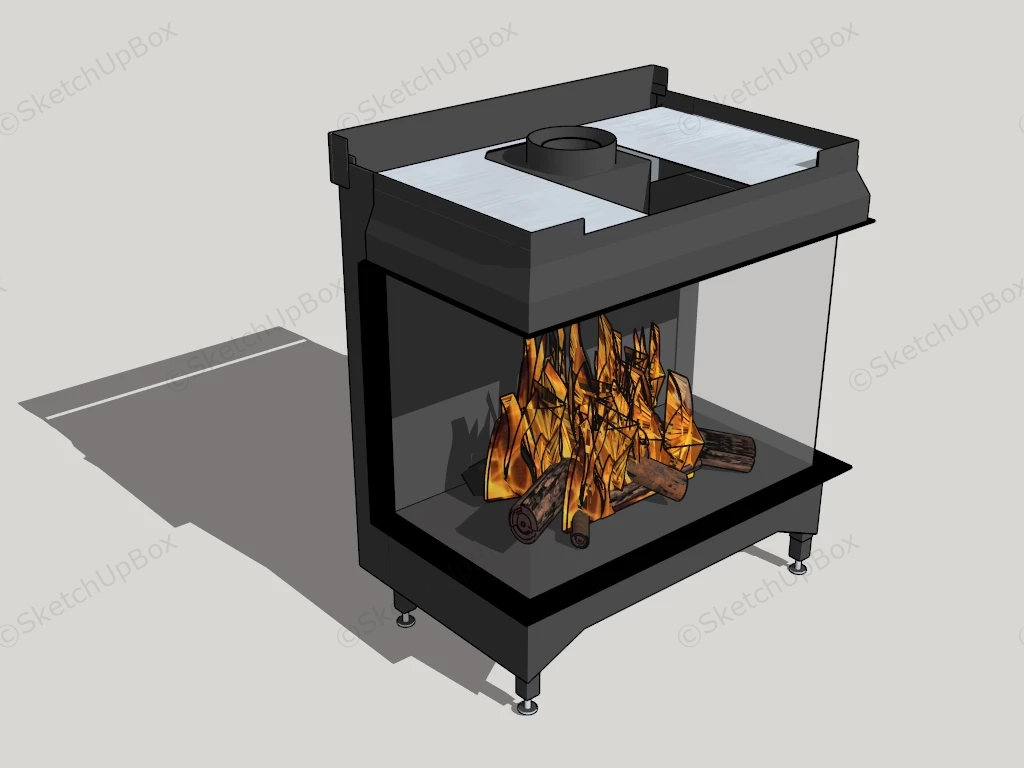 Cast Iron Fireplace Stove sketchup model preview - SketchupBox