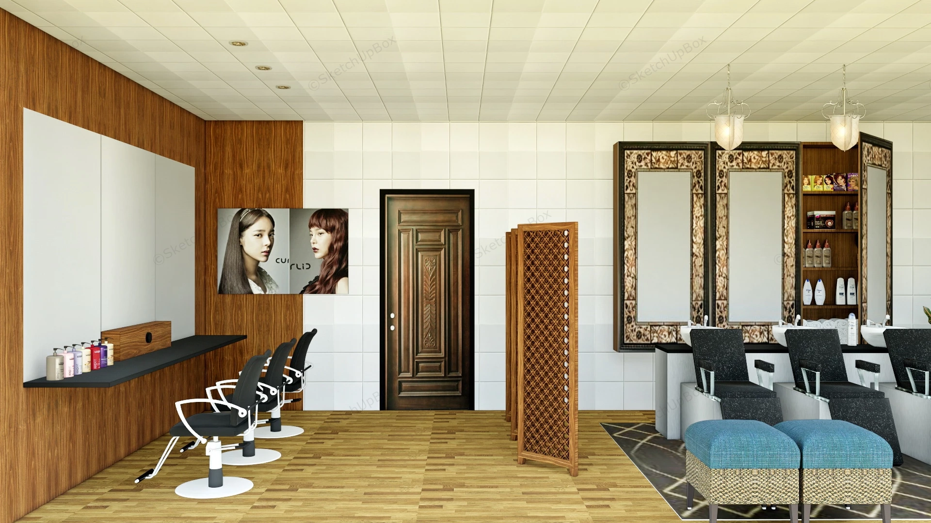 Hair Salon Decor Ideas sketchup model preview - SketchupBox