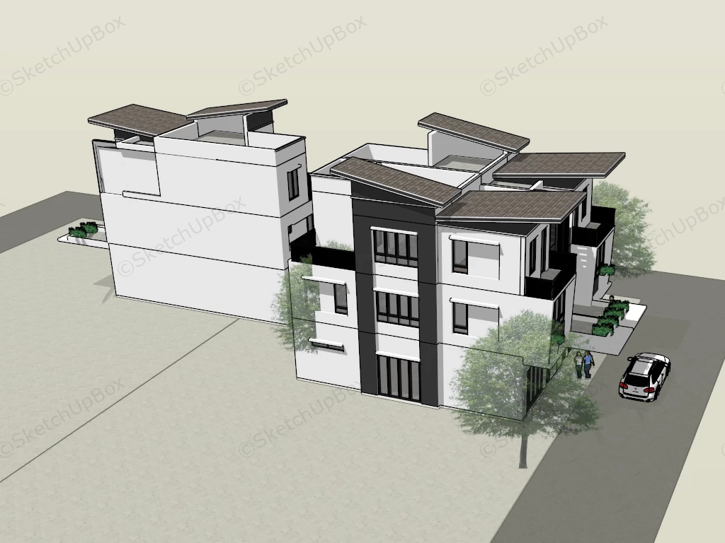 Modern Japanese Style Homes sketchup model preview - SketchupBox