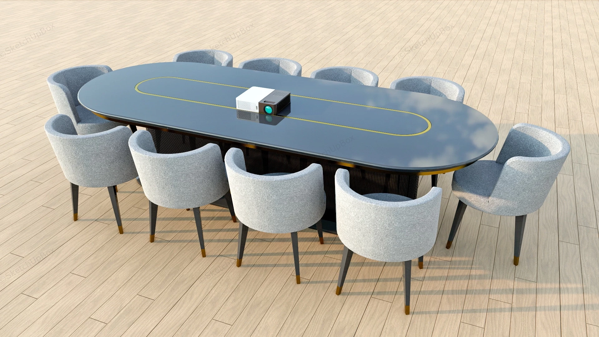 Small Office Conference Table And Chairs sketchup model preview - SketchupBox