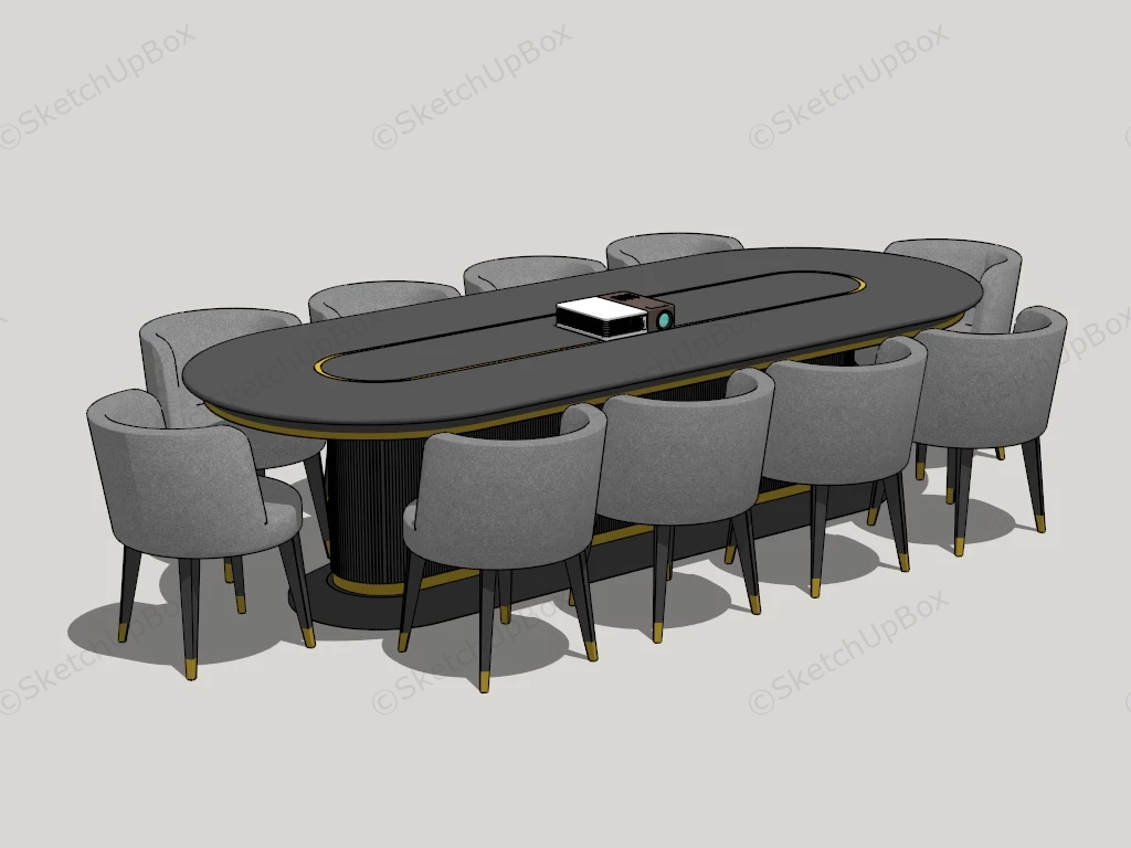 Small Office Conference Table And Chairs sketchup model preview - SketchupBox