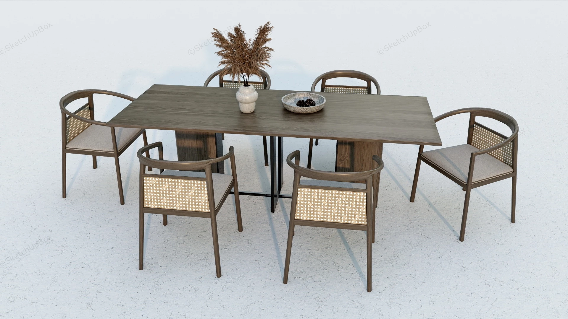 7 Piece Dining Set sketchup model preview - SketchupBox