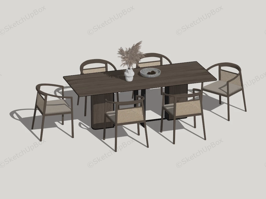 7 Piece Dining Set sketchup model preview - SketchupBox