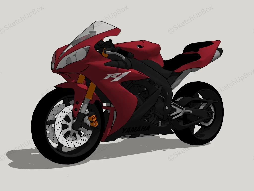 Yamaha R1 Motorcycle sketchup model preview - SketchupBox