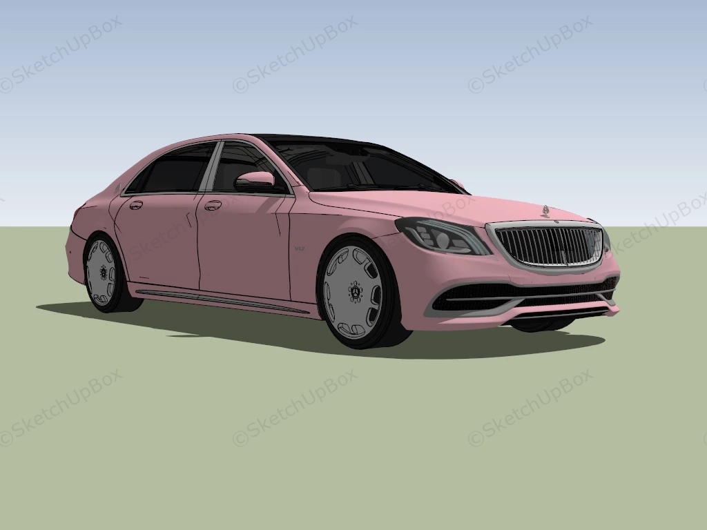 Pink Maybach sketchup model preview - SketchupBox