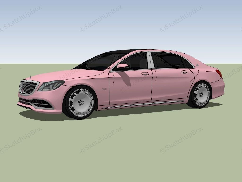 Pink Maybach sketchup model preview - SketchupBox