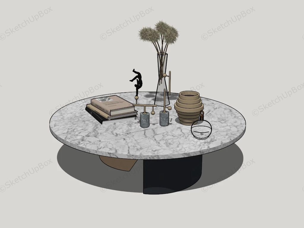 Marble Round Coffee Table sketchup model preview - SketchupBox