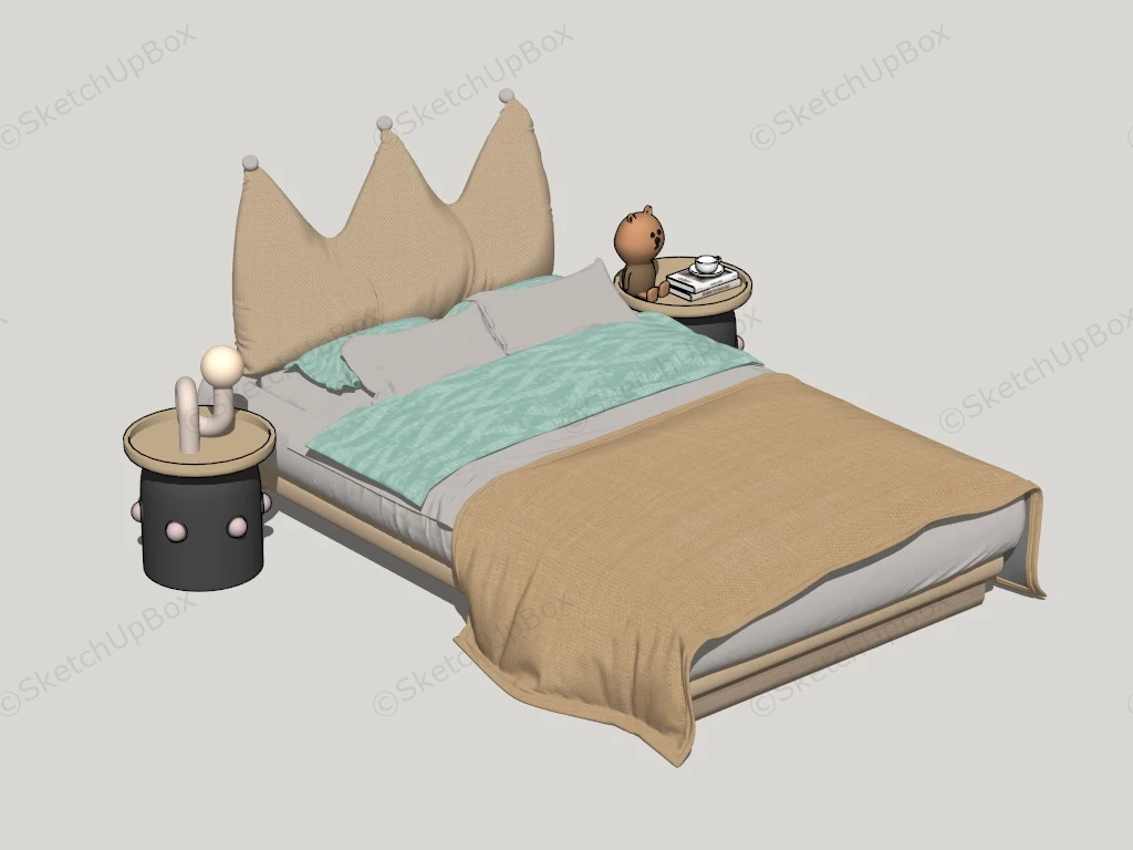 Cute Bed For Little Girl sketchup model preview - SketchupBox