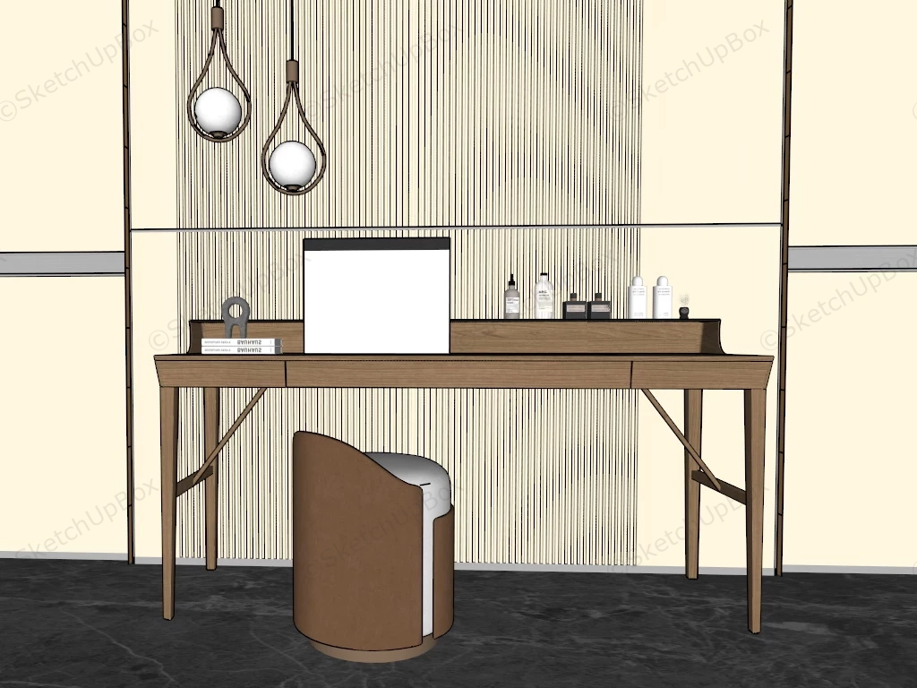 Makeup Dressing Table With Lighting sketchup model preview - SketchupBox