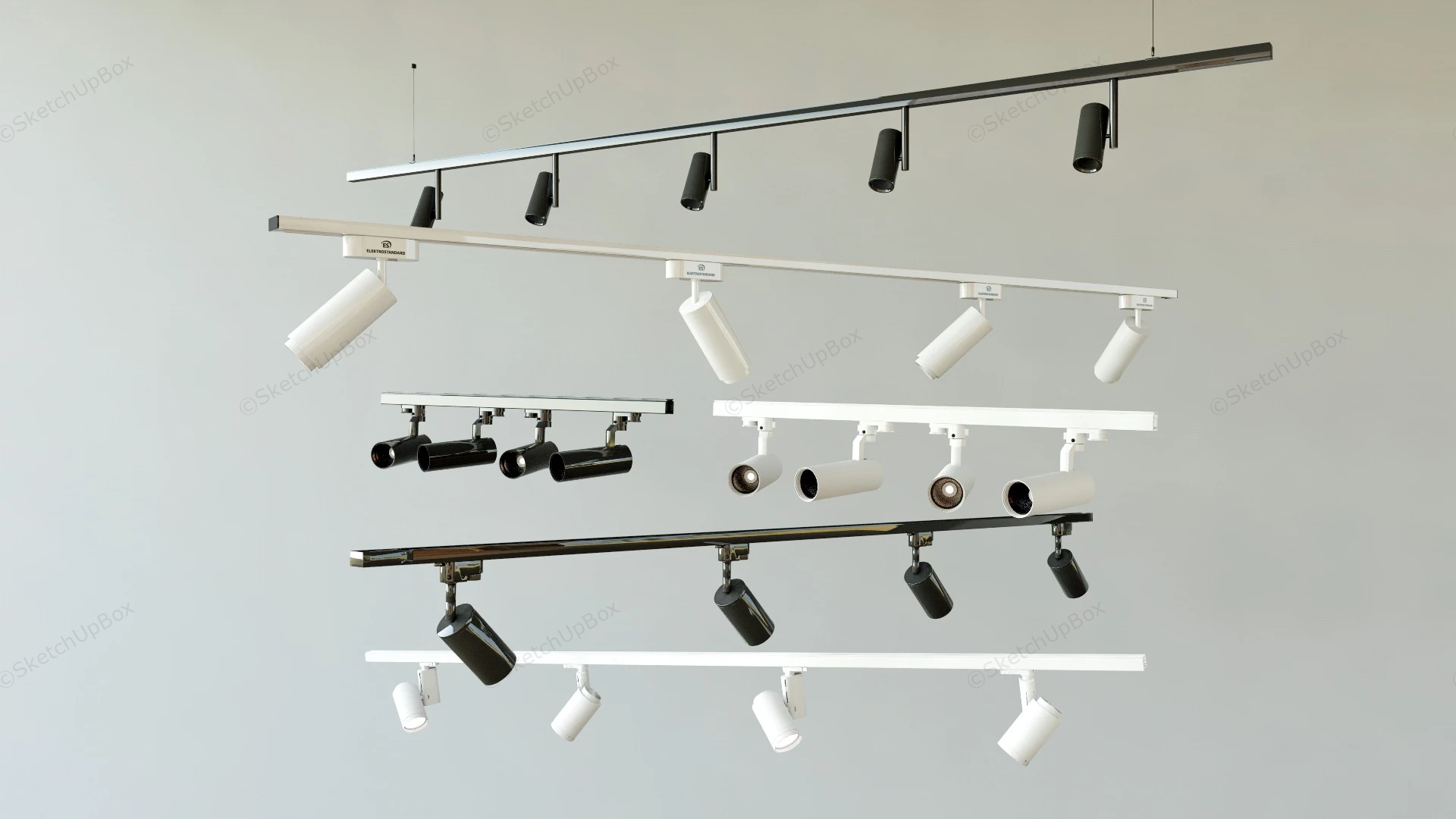 Ceiling Track Lighting Collection sketchup model preview - SketchupBox