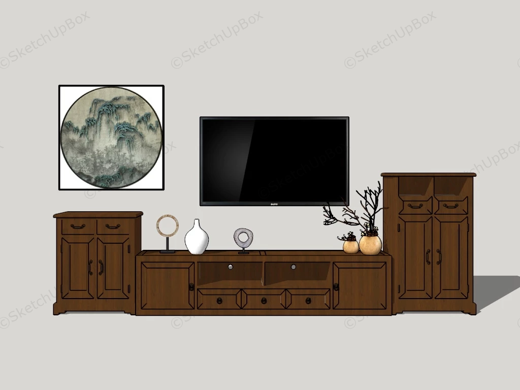 Tv Stand And Sideboard Set sketchup model preview - SketchupBox