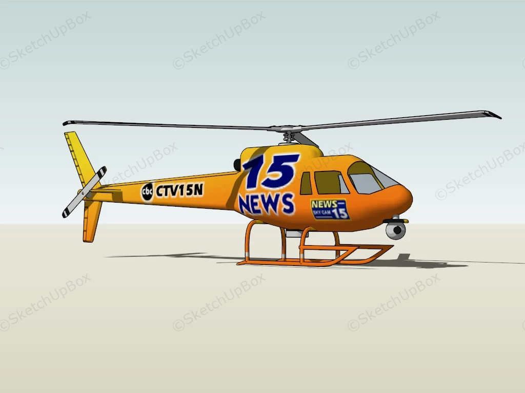 CTV News Helicopter sketchup model preview - SketchupBox