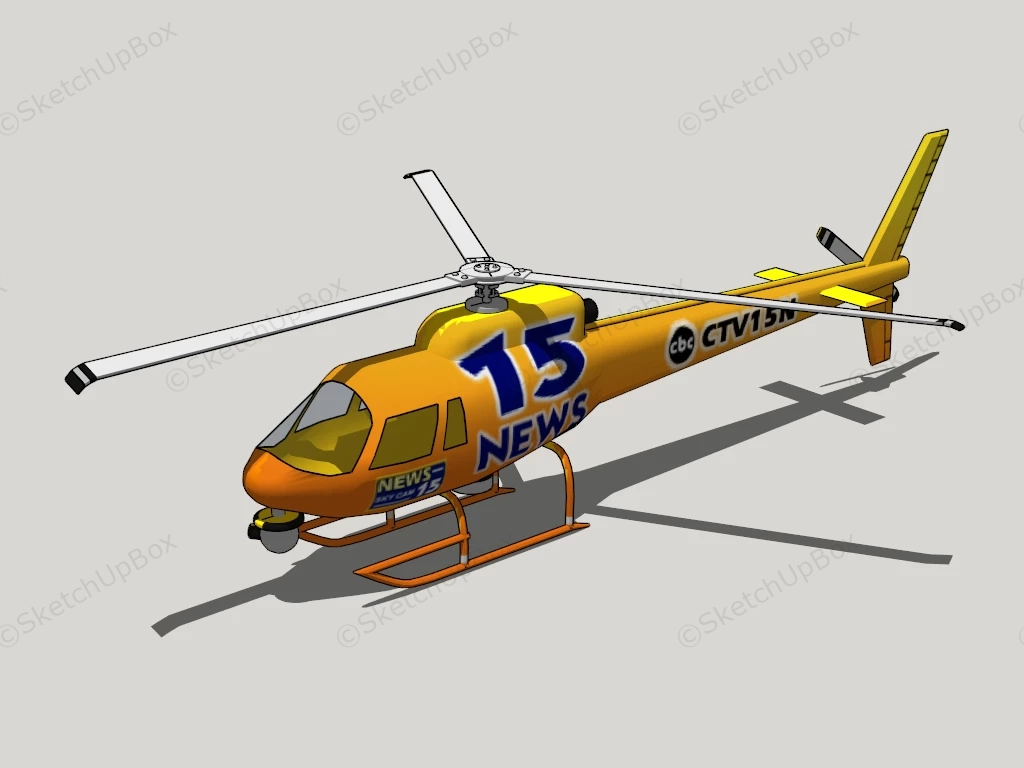 CTV News Helicopter sketchup model preview - SketchupBox