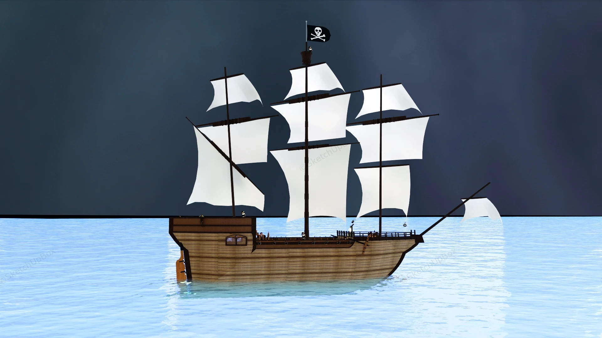 Old Pirate Ship sketchup model preview - SketchupBox