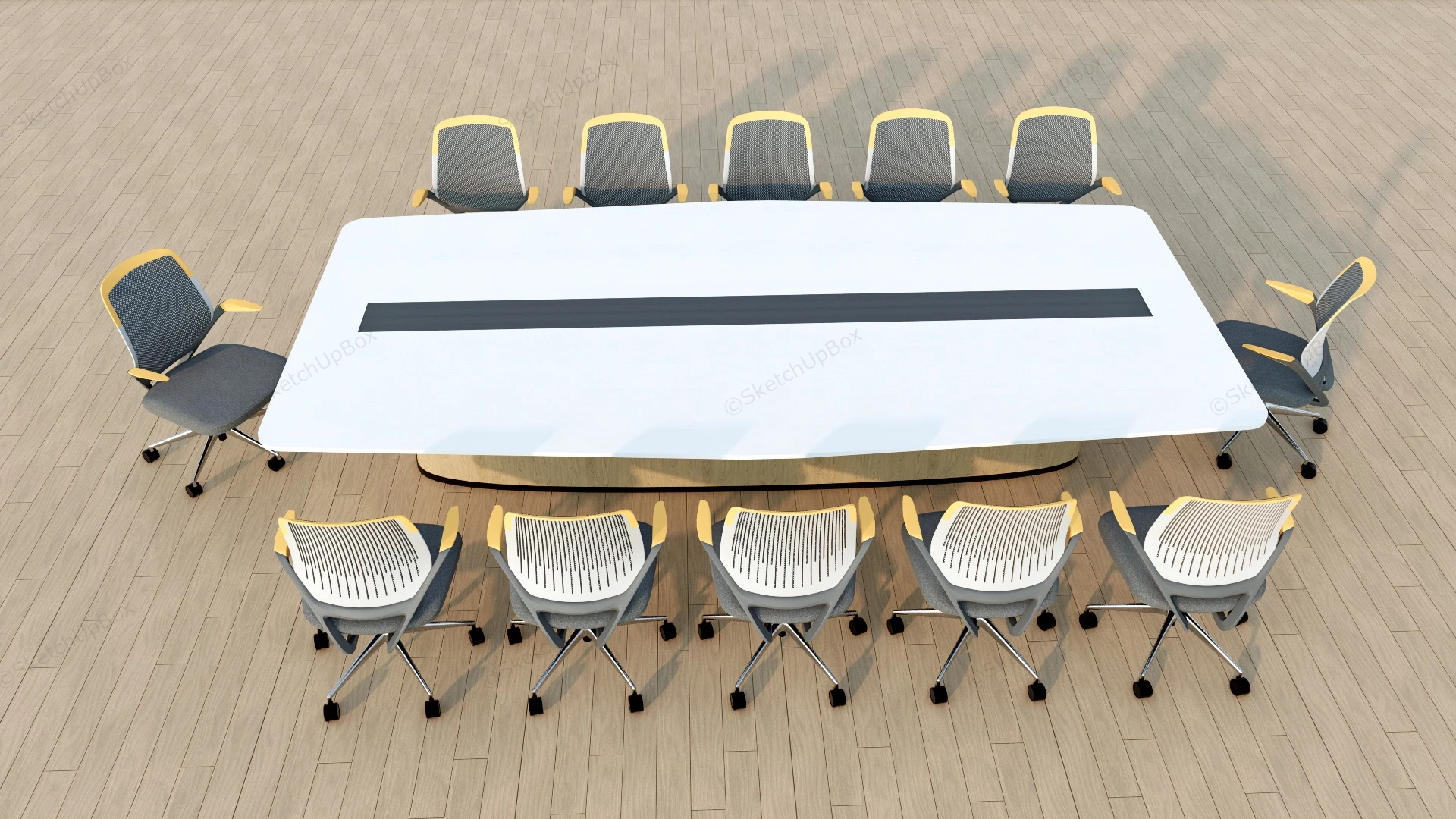 Conference Table And Chairs Set sketchup model preview - SketchupBox