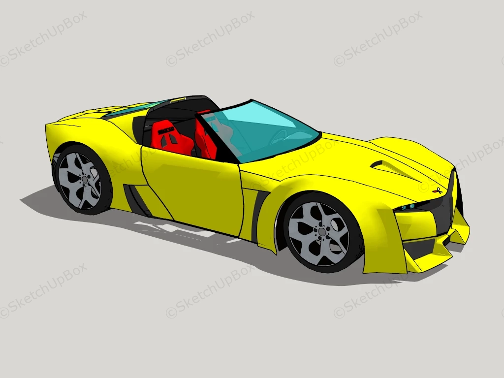 Chevrolet Corvette C8 sketchup model preview - SketchupBox