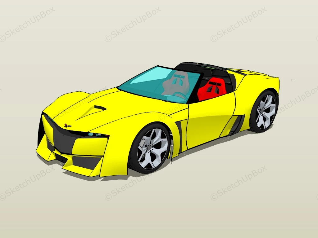 Chevrolet Corvette C8 sketchup model preview - SketchupBox