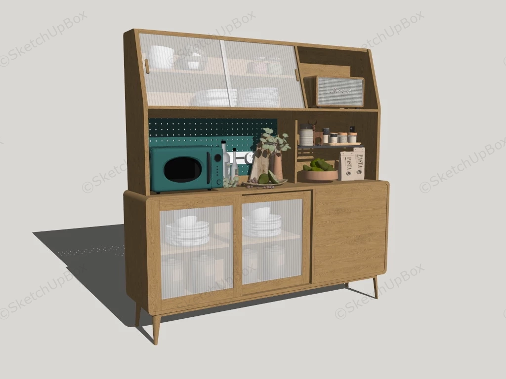 Dining Room Buffet With Hutch sketchup model preview - SketchupBox