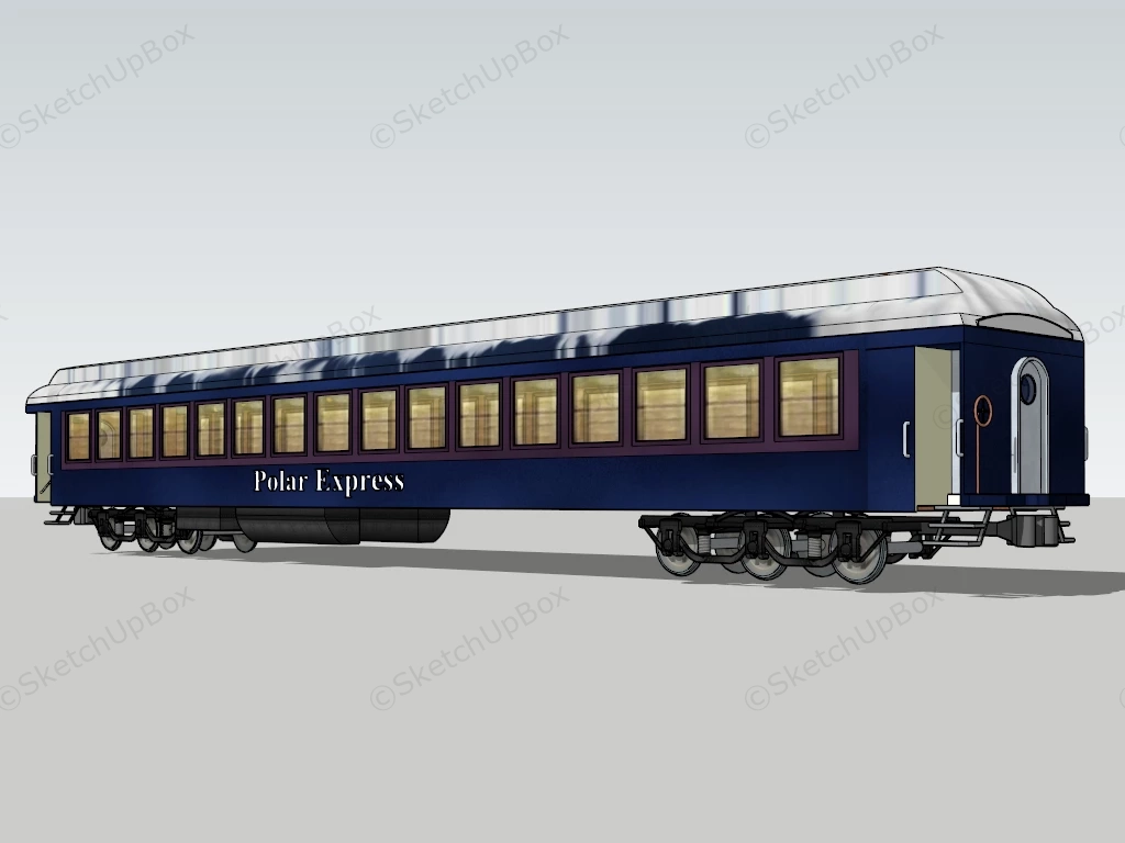 Polar Express Train sketchup model preview - SketchupBox