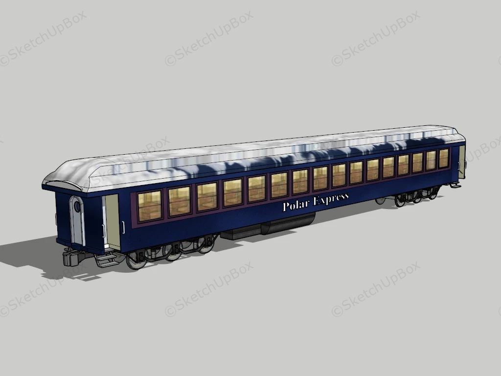 Polar Express Train sketchup model preview - SketchupBox