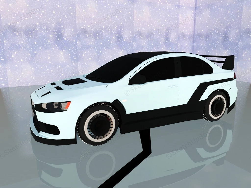 Mitsubishi Lancer Evolution X sketchup model preview - SketchupBox