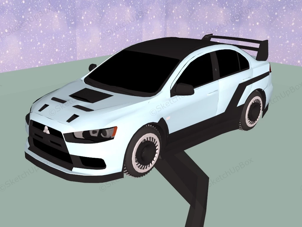 Mitsubishi Lancer Evolution X sketchup model preview - SketchupBox