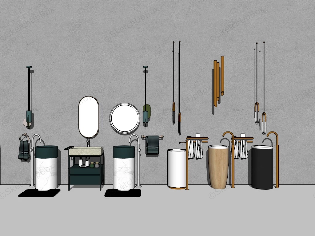 Bathroom Basins sketchup model preview - SketchupBox