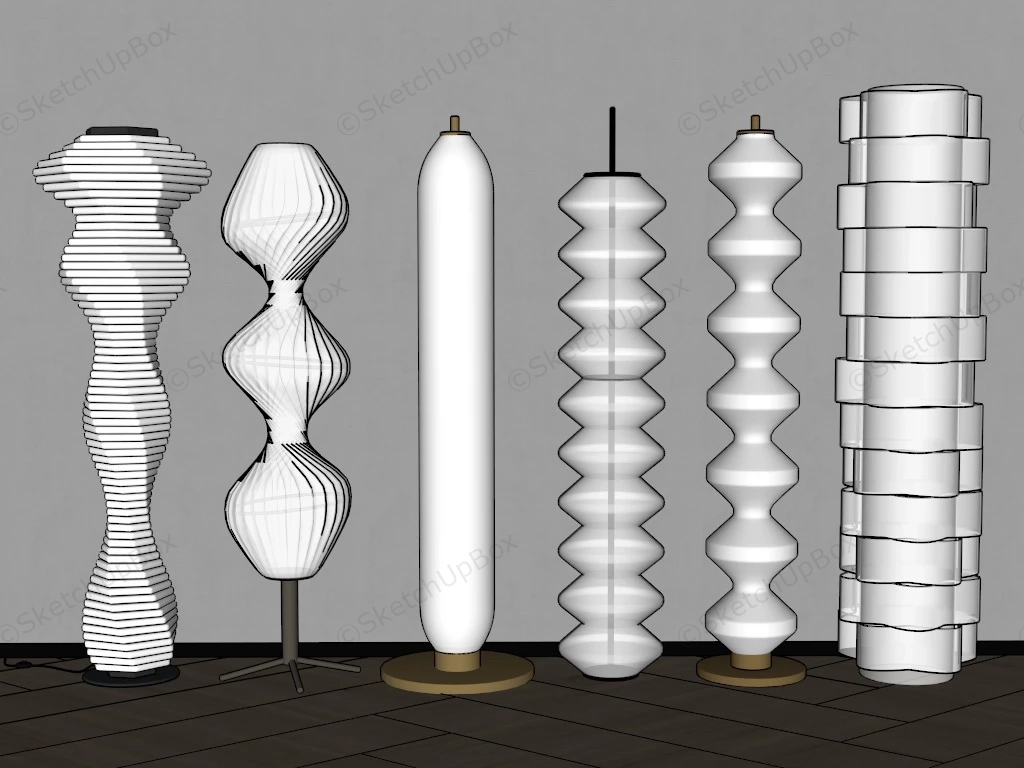 Japanese Style Floor Lamps sketchup model preview - SketchupBox