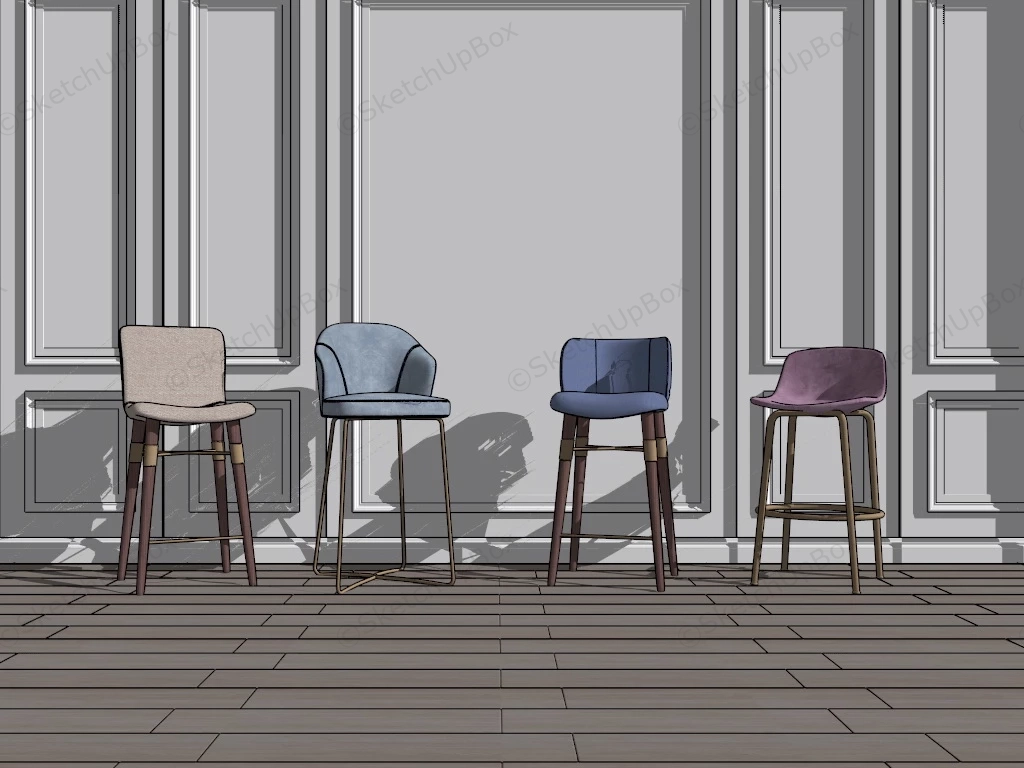 Elegant Bar Stools sketchup model preview - SketchupBox