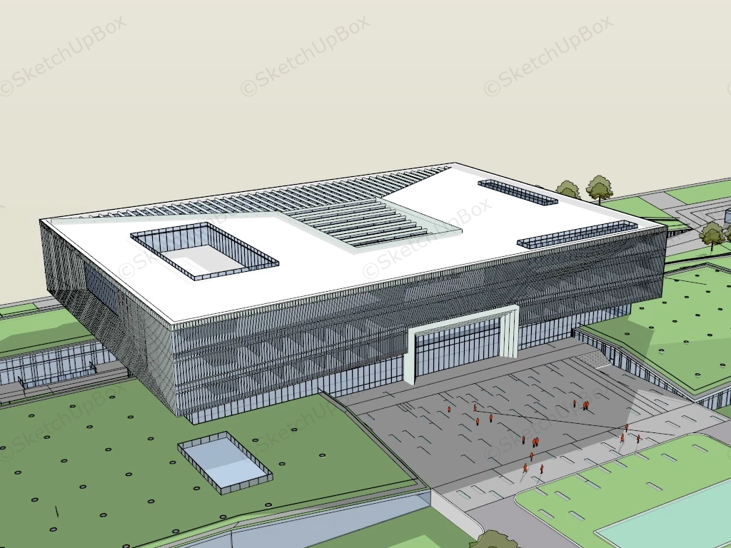 Modern City Hall Design Concept sketchup model preview - SketchupBox