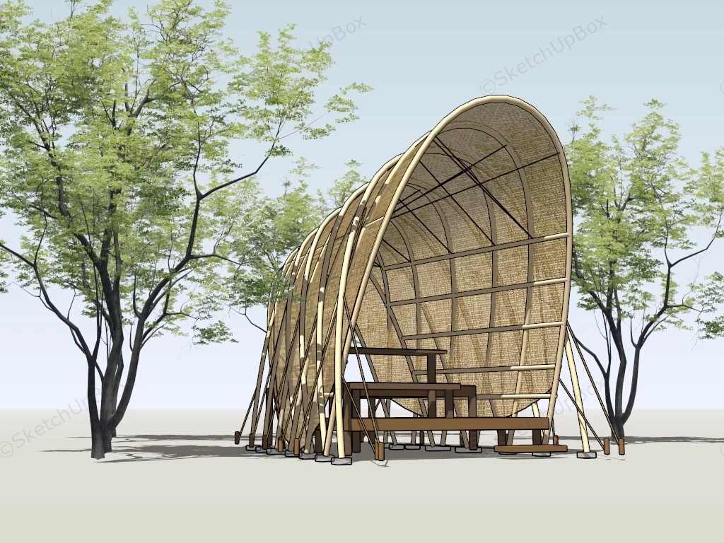 Bamboo Pavilion Design sketchup model preview - SketchupBox