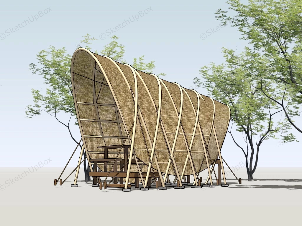 Bamboo Pavilion Design sketchup model preview - SketchupBox