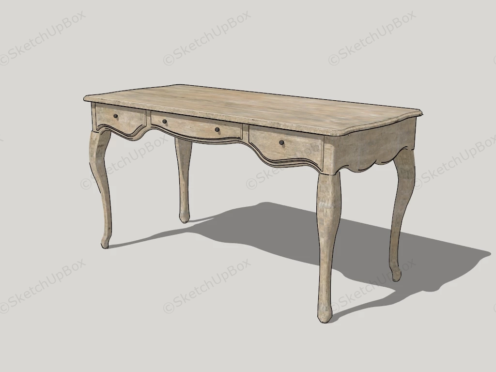 French Style Writing Desk sketchup model preview - SketchupBox