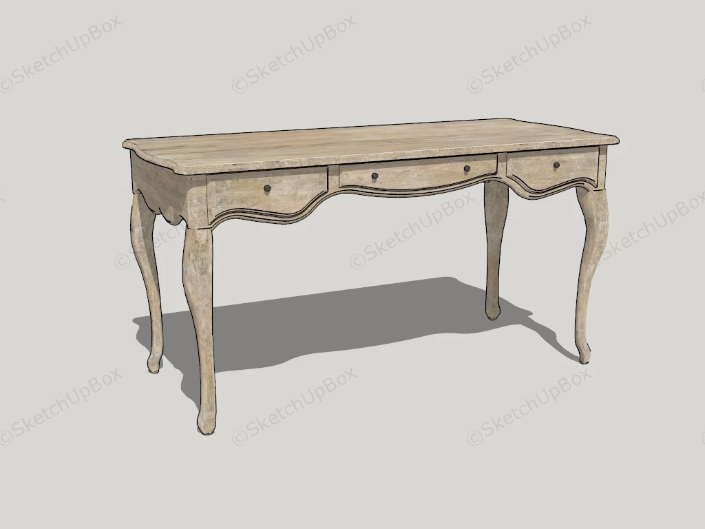 French Style Writing Desk sketchup model preview - SketchupBox