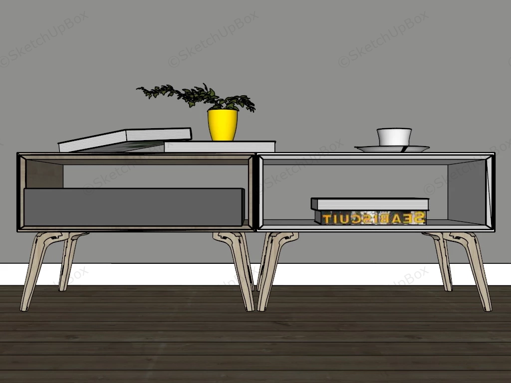 Double Coffee Table Set sketchup model preview - SketchupBox