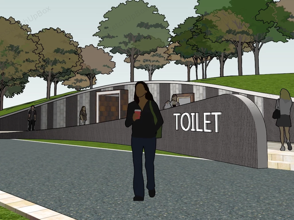 Public Toilet In Park sketchup model preview - SketchupBox