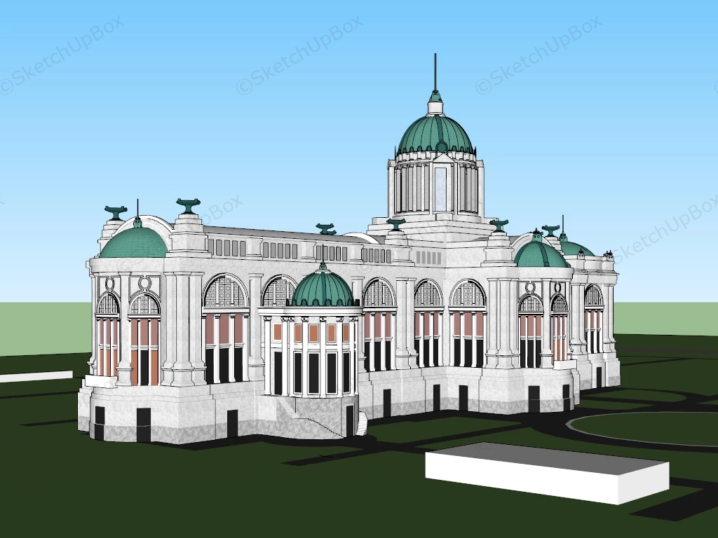 Ananta Samakhom Throne Hall sketchup model preview - SketchupBox