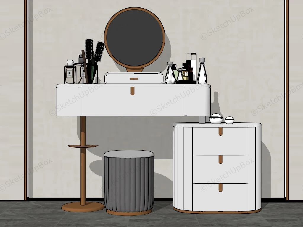 Elegant Bedroom Dressing Table Idea sketchup model preview - SketchupBox