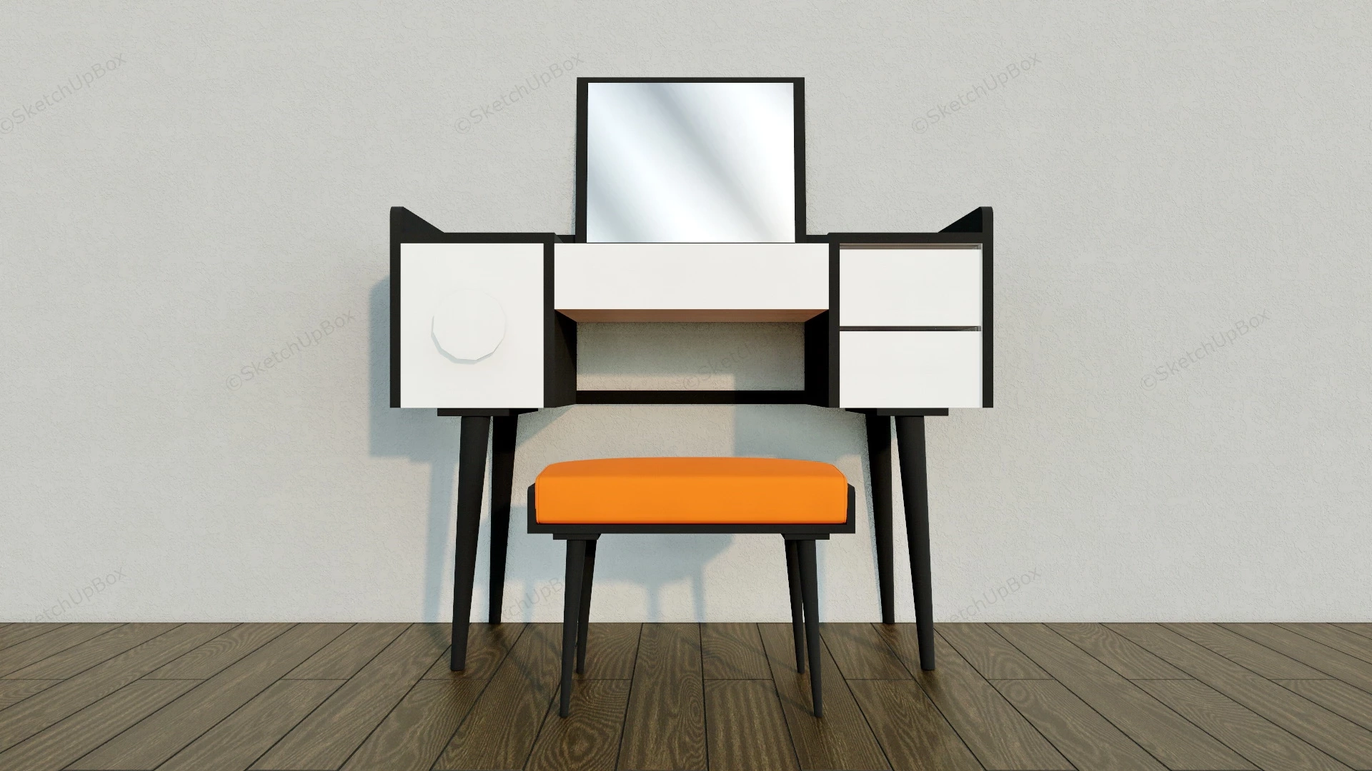 Simple Dressing Table sketchup model preview - SketchupBox