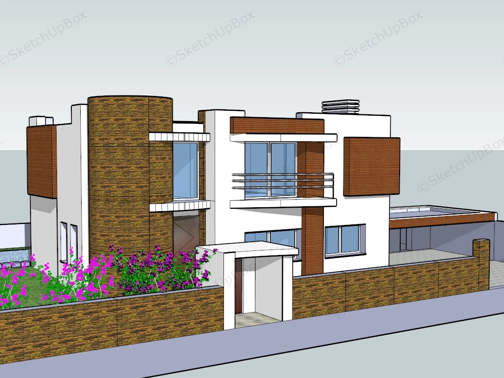 Modern Pool House sketchup model preview - SketchupBox