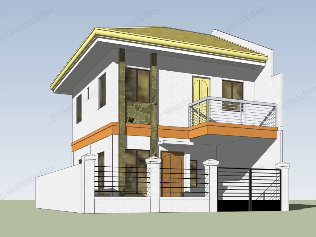 2 Story Small House sketchup model preview - SketchupBox