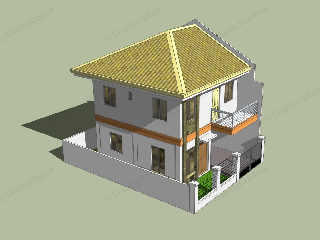 2 Story Small House sketchup model preview - SketchupBox