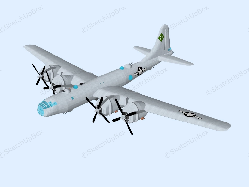 Boeing B 29 Superfortress sketchup model preview - SketchupBox