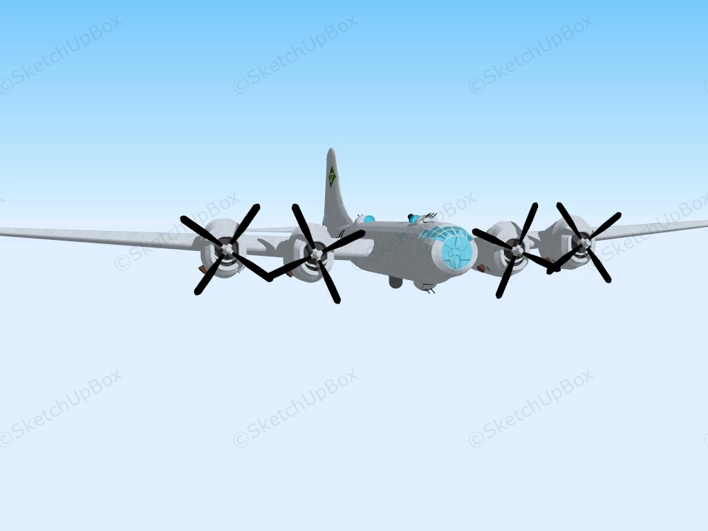 Boeing B 29 Superfortress sketchup model preview - SketchupBox