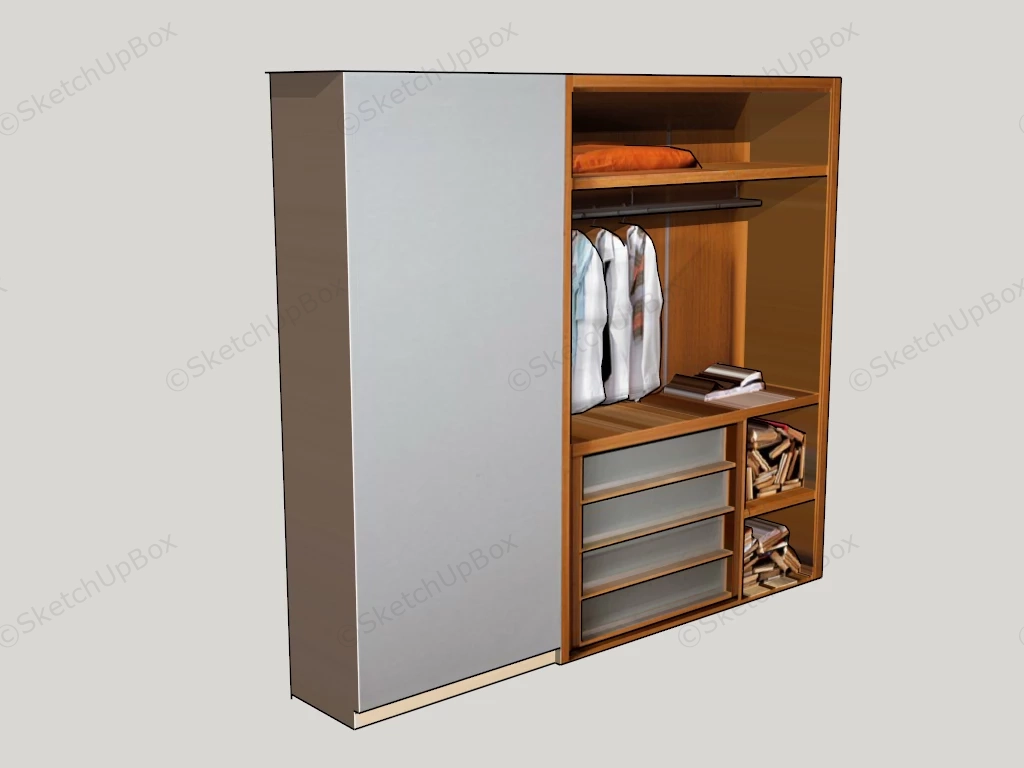 Wardrobe Storage Cabinet sketchup model preview - SketchupBox